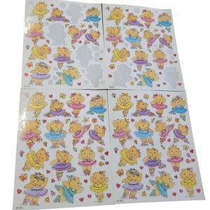 American Greeting Card Vintage 90s Stickers Ballerina Bears 4 Sheets